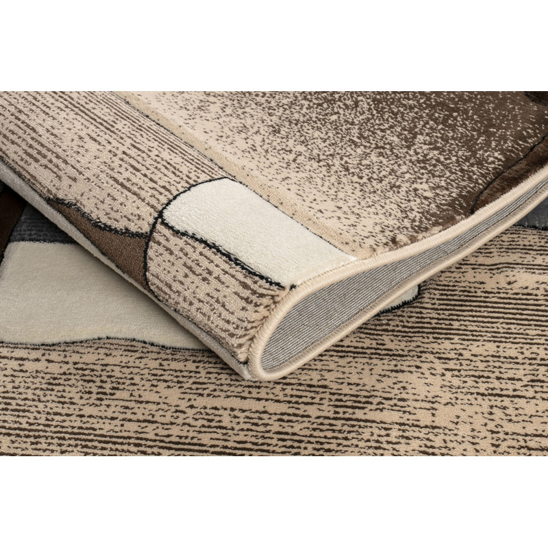 Tapis abstrait gris / crème Tyka, Rectangle 7 pi 11 po x 10 pi 6 po
