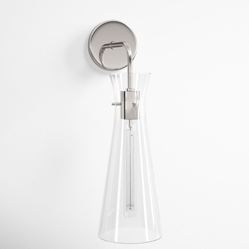 Gena Armed Sconce, Polished Nickel