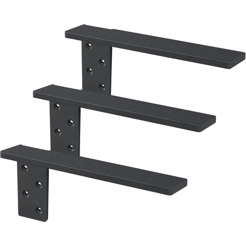 Heavy Duty Floating Shelf Brackets Set Of 3, 16" Free-Hanging Countertop Supports