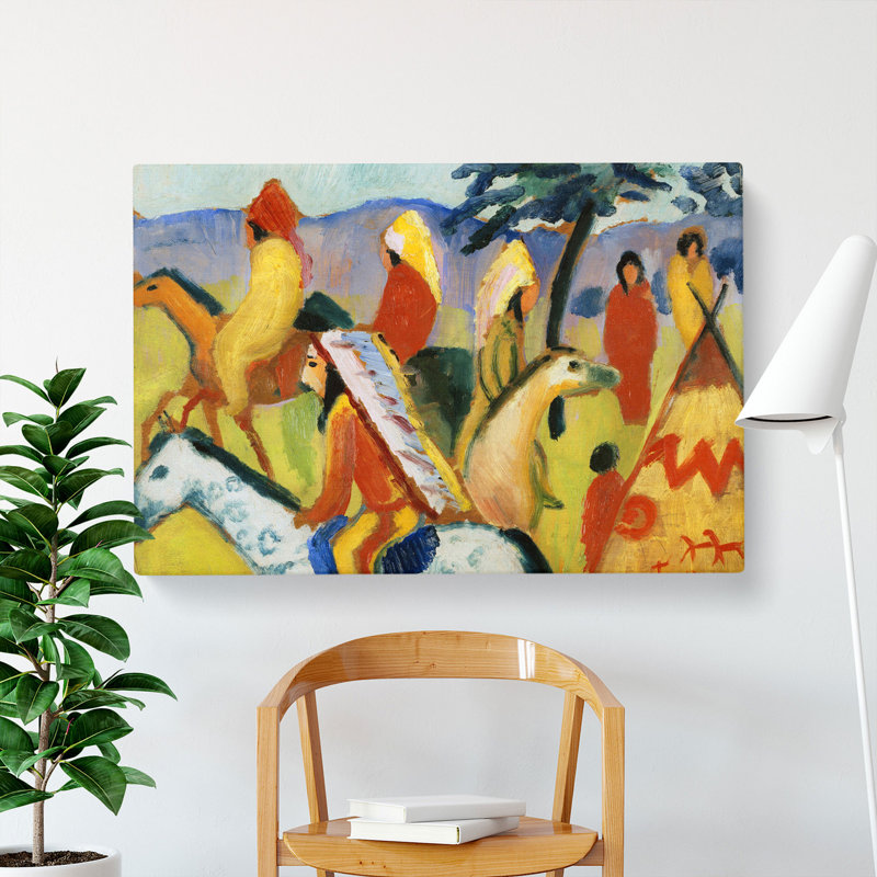 Indians On Horseback by August Macke - Wrapped Canvas, 35cm H x 50cm W x 3cm D