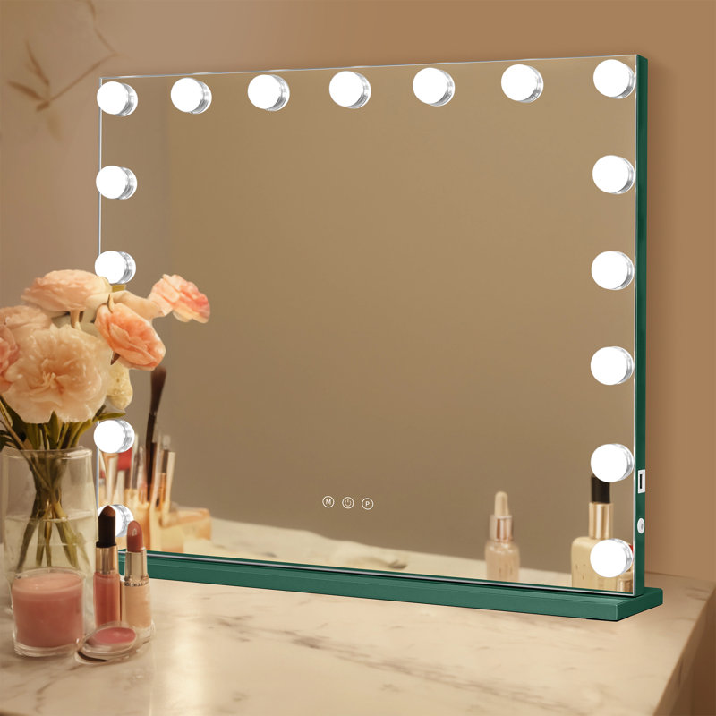 Metal Rectangle Mirror, Green, 23.62'' H x 19.69'' W