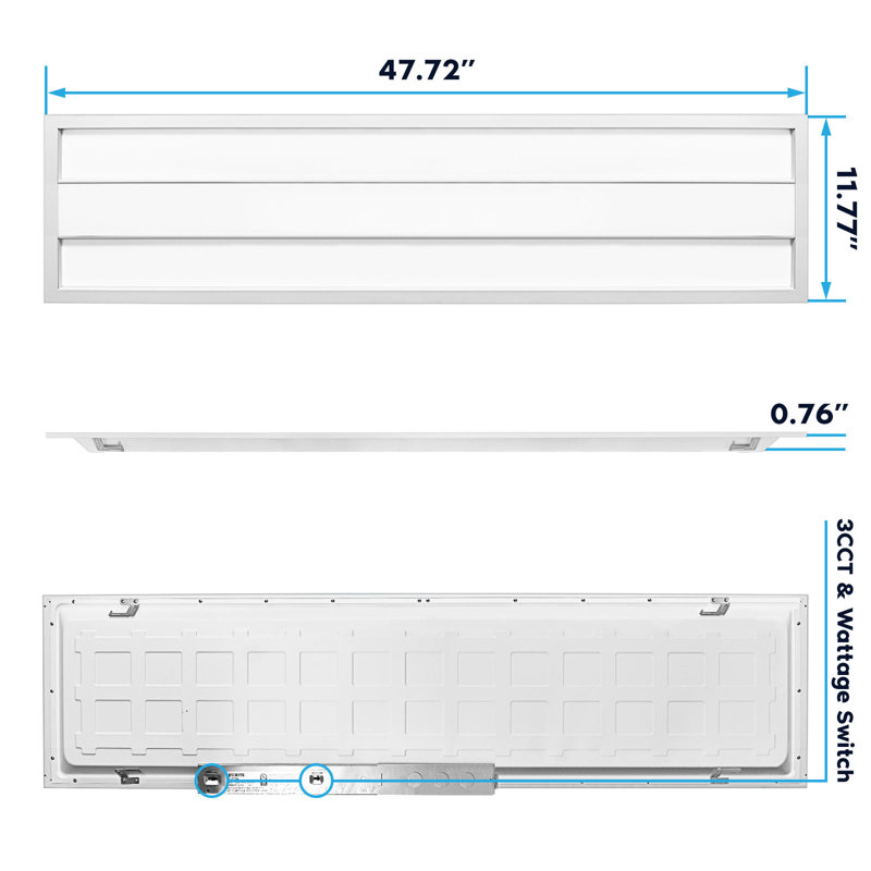 Ampoule à intensité variable, H 47,78 po x l 11,77 po x P 1,74 po