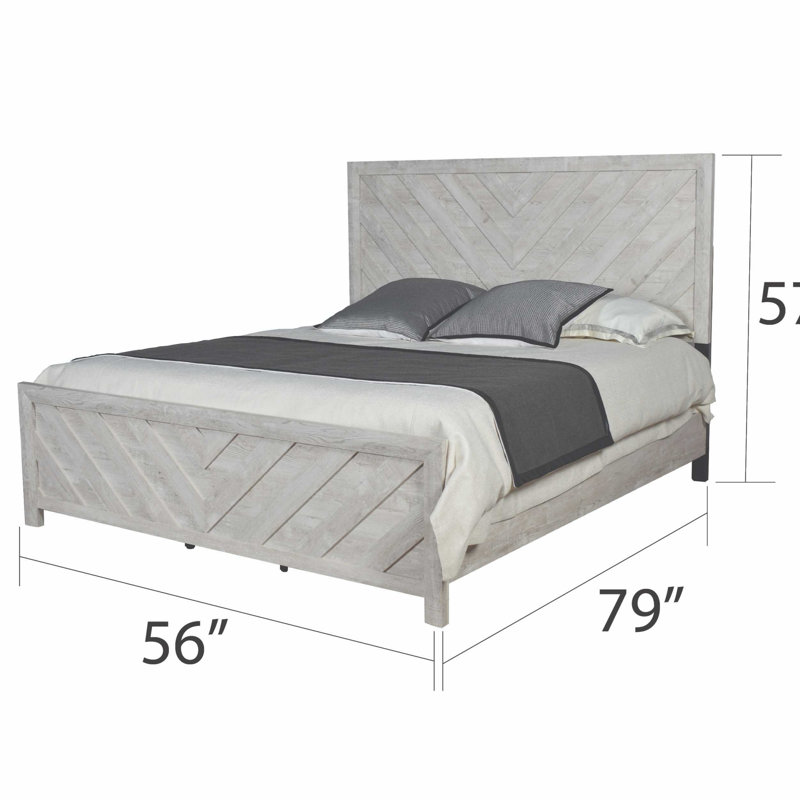 Lit de style moderne en bois naturel, Double