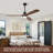 60''Solid Wood Blades dimmable Ceiling Fan with Lights and Remote Control 