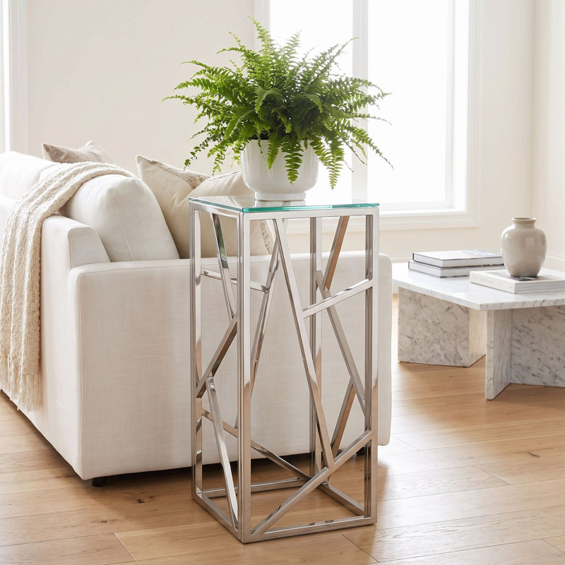 Glass Top End Table