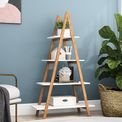Bibliothèque simple en bois - 4 tablettes peintes pour diverses utilisations