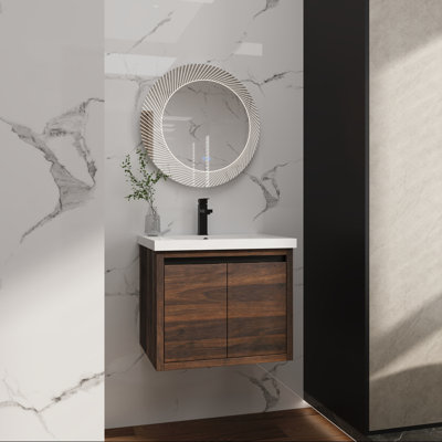 24" Wall-Mounted Vanity with Soft-Close Doors