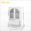 Armoire de rangement blanche de style campagne avec verre trempé arqué, plateau à niveaux et 2 tiroirs pour une organisation élégante à la maison