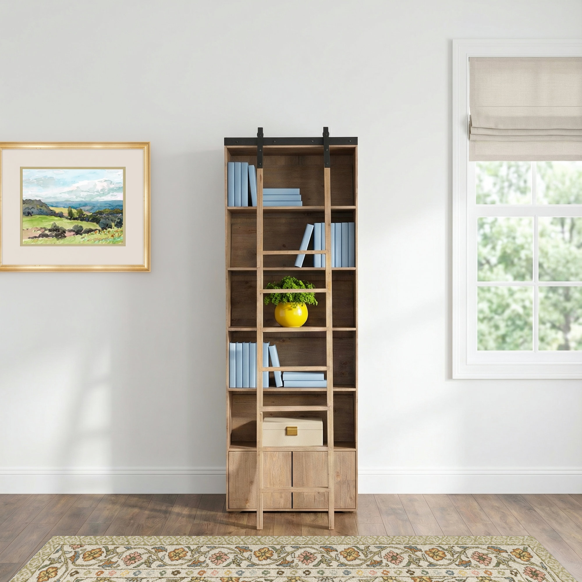 Clyne Standard Bookcase, Smoked Pine