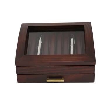 12.6 12 Slot Wood Pen Display Box 2 Layers Fountain Pen Collector Case Latitude Run