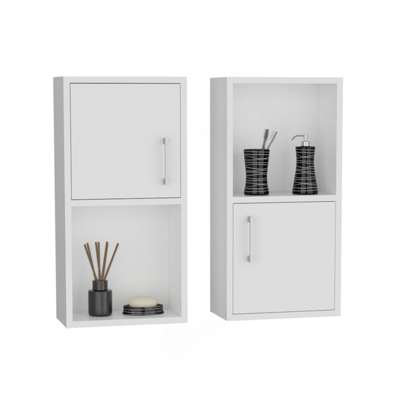 Armoire à pharmacie murale H 24 po, deux portes, deux tablettes, blanc