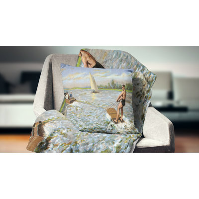 Water Skiing - Landscape Printed Pillow