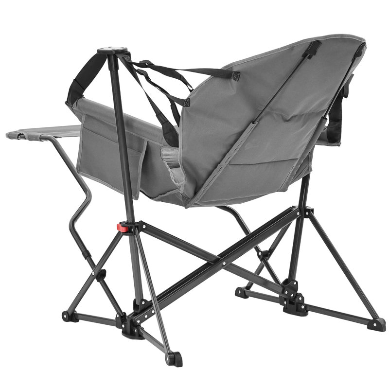 Chaise de camping hamac avec repose-pieds amovible et sac de rangement, Gris