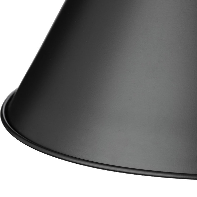 Luminaire suspendu conique à 1 lumière Haydenville, Noir mat, Noir mat