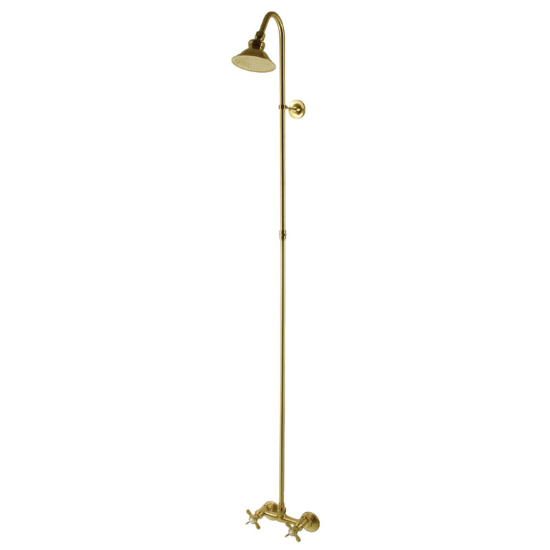 Kingston Brass Essex Shower Combo, Brushed Brass