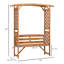 Banc de jardin Outsunny, arche avec pergola et 2 treillis-369512490