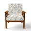 Chaise rembourrée à rayures - Fauteuil gris à rayures grises-51833747