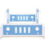 Lit plateforme bleu en forme de voiture pleine grandeur avec roulettes - Bois de pin et portes de conception de voiture ludique-535329751