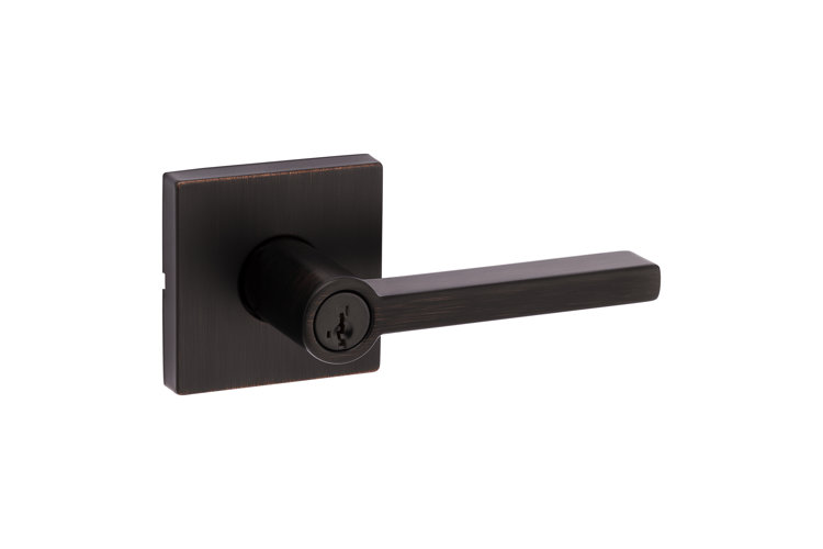 Halifax Keyed Door Lever with Square Rosette and SmartKey