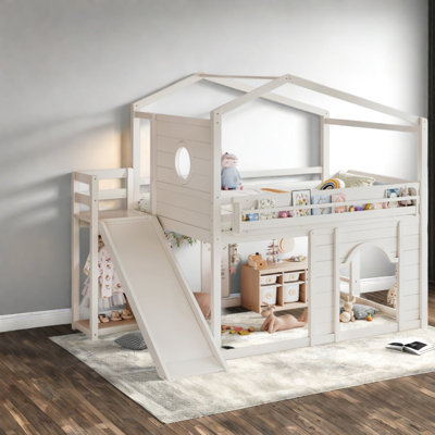 Lits multifonctionnels avec rangement, loft double en bois aggloméré pour la maison