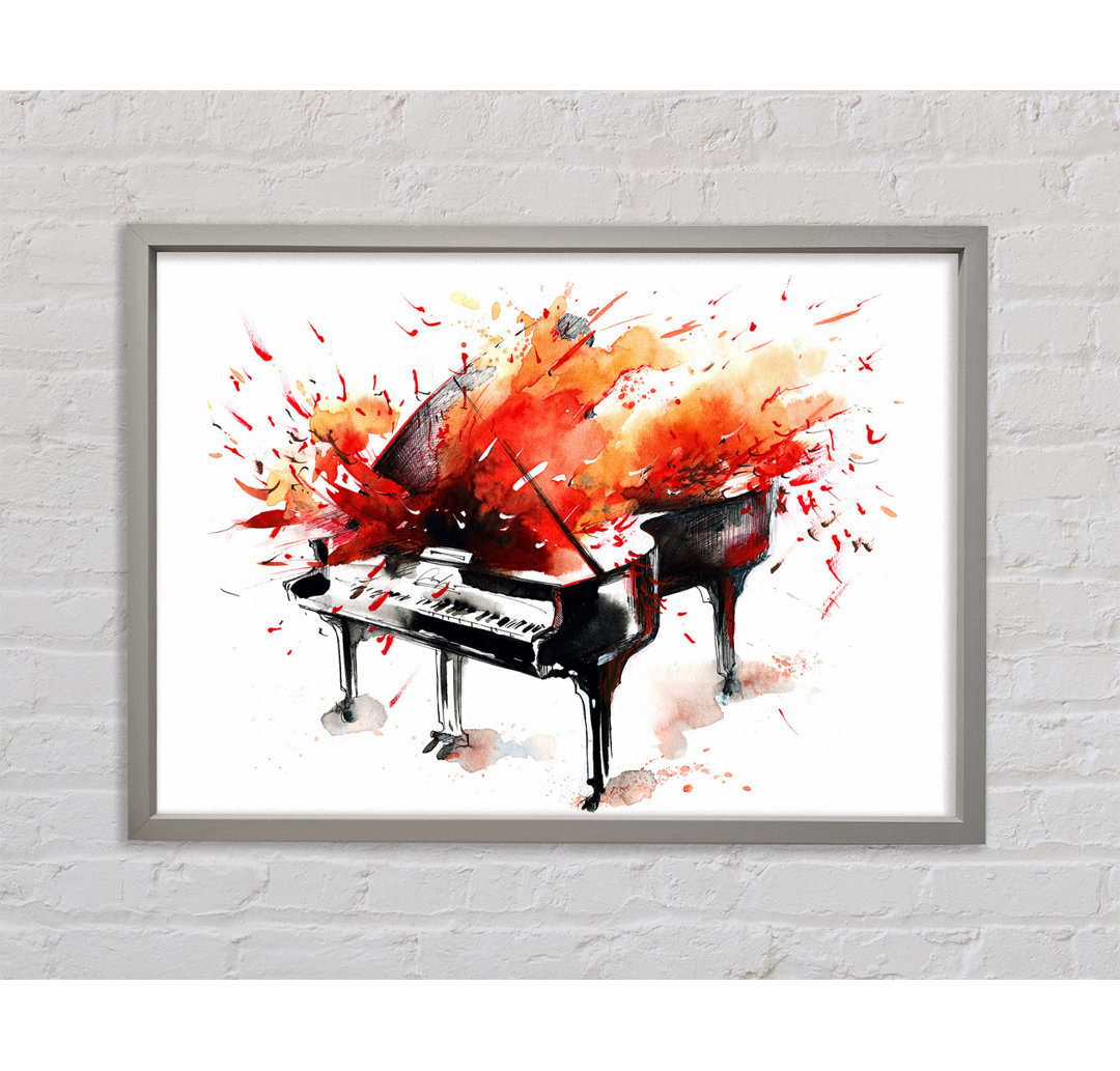 Gerahmtes Wandbild Piano Blast