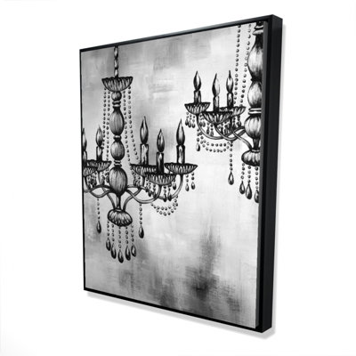 Two Crystal Chandeliers 2 Print On Canvas