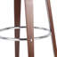 Tabouret pivotant rembourré de style Mid-Century avec structure en bois cintré et repose-pieds chromé, parfait pour les bars élégants-215937998