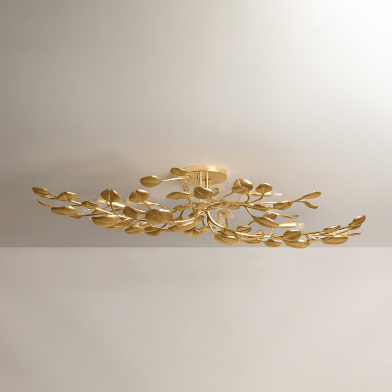 Menorca Semi Flush in Vintage Gold Leaf