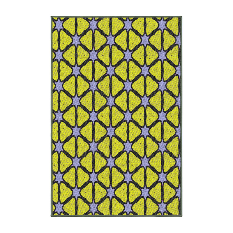 Tapis jaune / noir Power Loom, Rectangle 6 pi x 9 pi