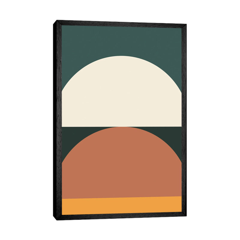 Geometric - Print on Canvas, Black Framed, 101.6 cm H x 66.04 cm W, Silver/White/Grenadier