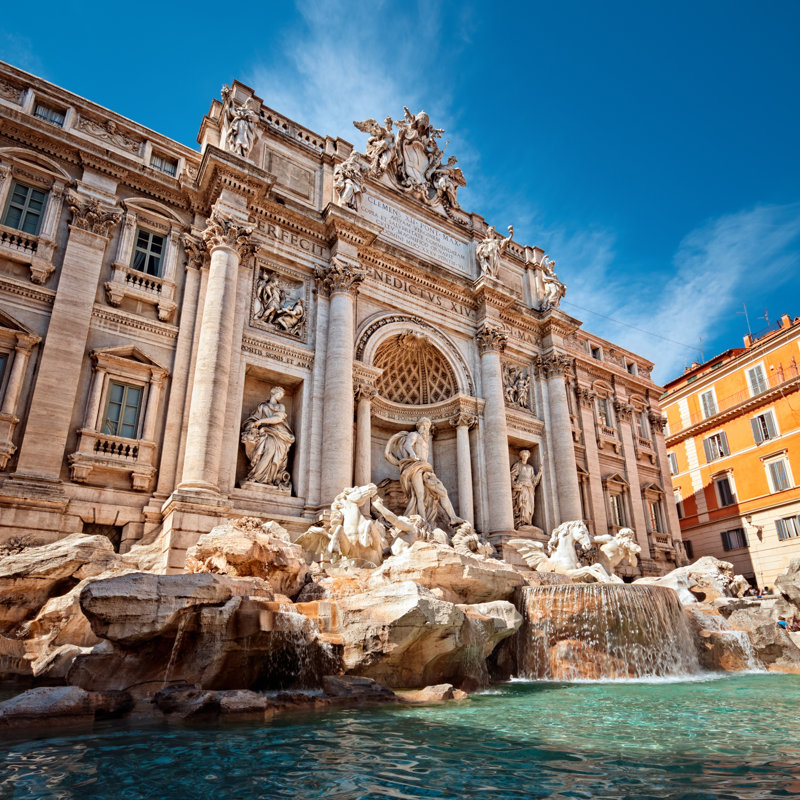 The Trevi Fountain - Wrapped Canvas Print, 91cm H x 91cm W