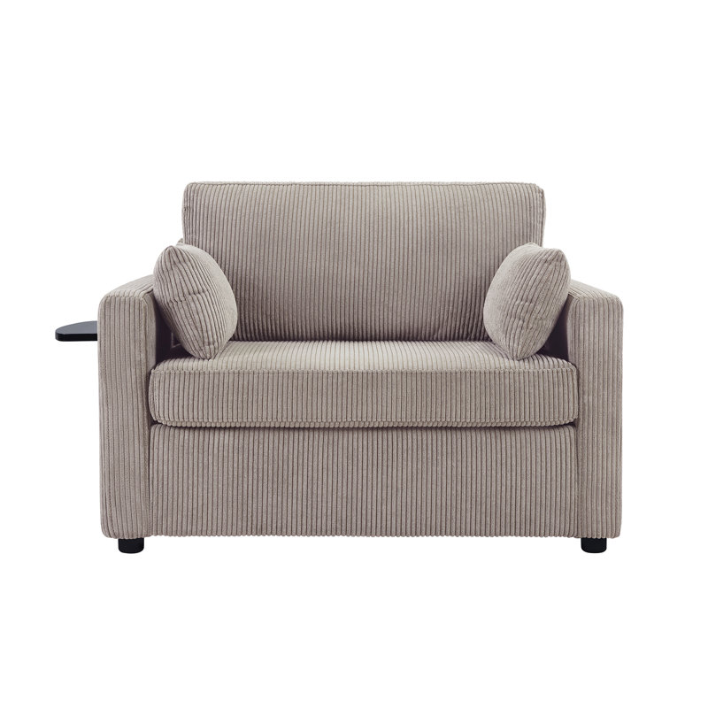 Canapé-lit simple 47,2 po avec canapé-lit et matelas pliable, Brun gris