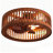 19.7" 4-Light Flush Mount Brown Wood Ceiling Fan Light, 5-Blade Rustic Fandelier with Remote Control and Reversible DC Motor for All-Season Use-728638525-728638524