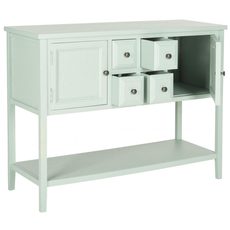 Bagwell 294.84cm Solid Wood Console Table, Aqua Smoke