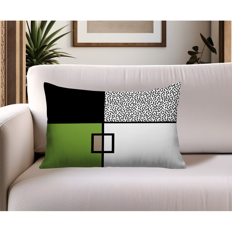 Coussin lombaire réversible intérieur / extérieur Looma, Rectangle H 14 po x l 20 po, Chartreuse