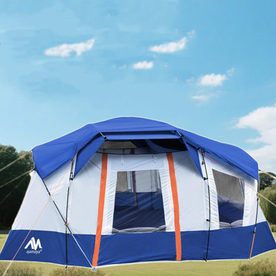 Grande tente de camping imperméable pour 8 personnes avec plusieurs pièces