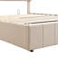 Grand lit tapissier beige avec plateforme de rangement hydraulique optimale-368129512-368129509
