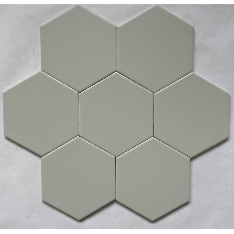 Mirage Hex 6" x 6.8" Flat Porcelain Wall & Floor Tile, Gray