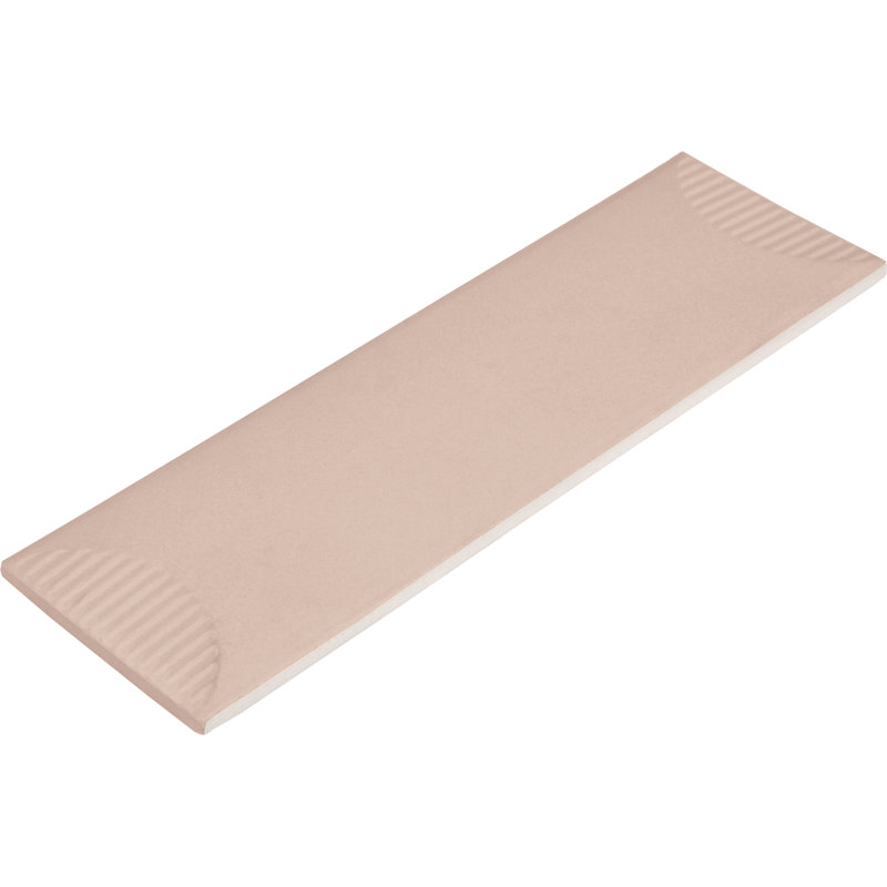 Stencil 4" x 12" Glazed Porcelain Half Moon Wall Tile (20 PC Per Carton) (5.81 SQFT Per Carton), Blush