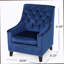 Fauteuil club velours bleu marine