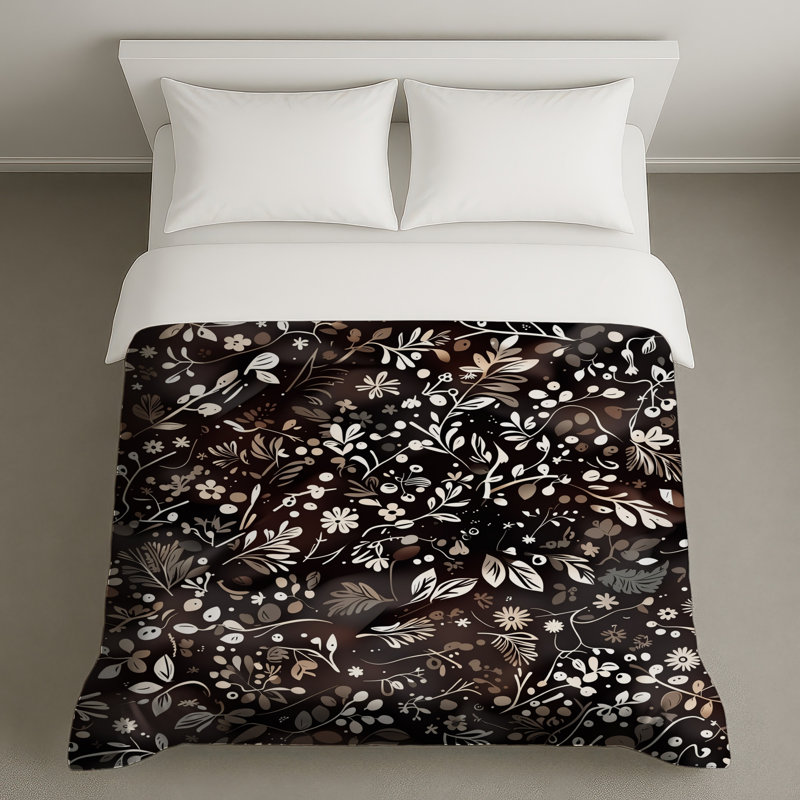Housses de couette Floral Botanical Illustration, Lit simple