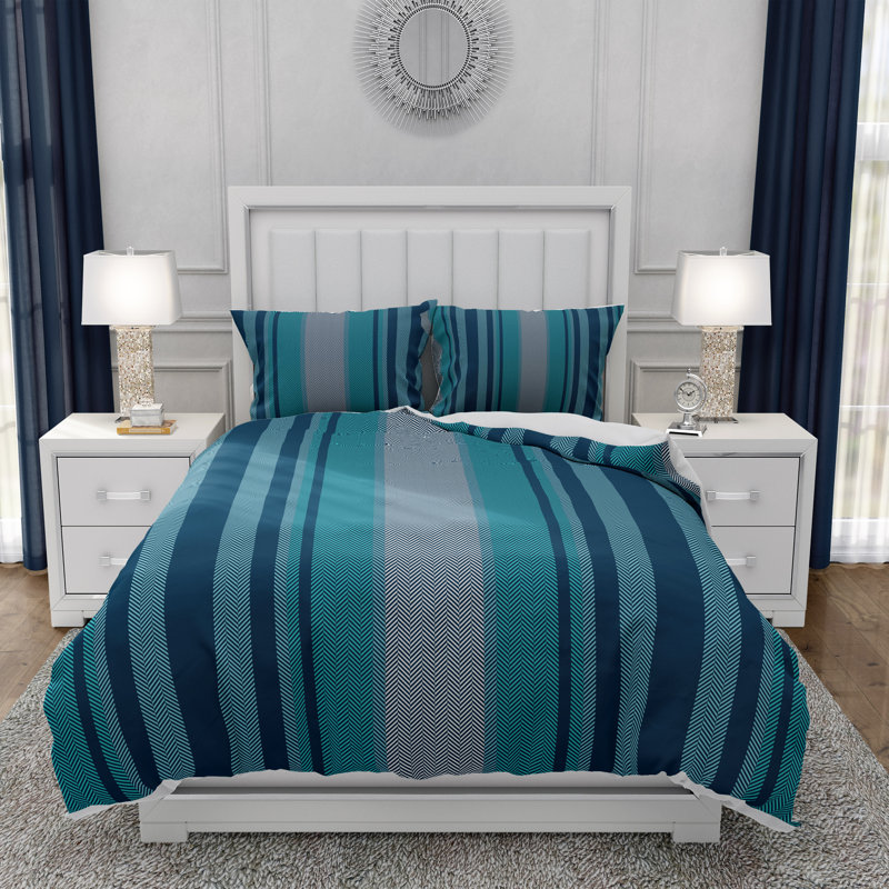 Striped Duvet Cover, King Duvet Cover + 2 King Shams