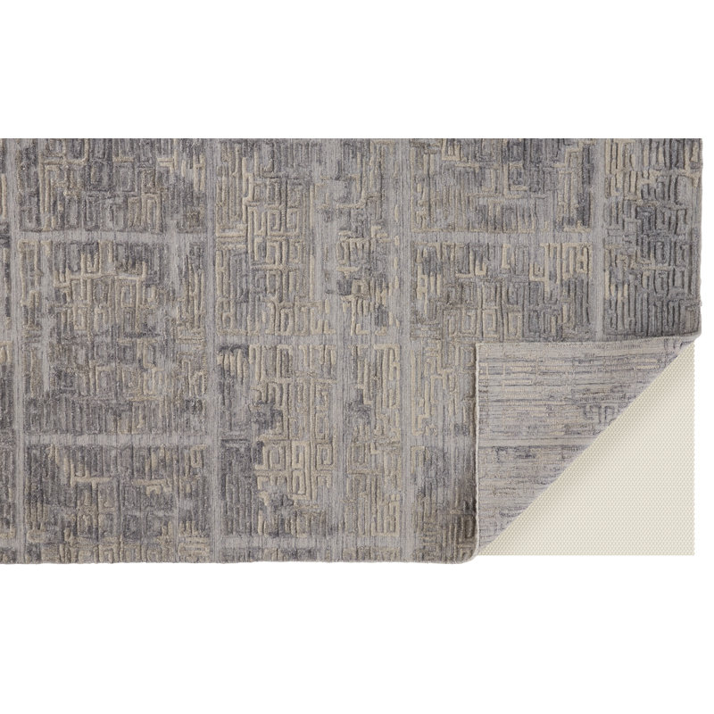 Tapis gris / bleu Camdenton, Tapis de couloir 2 pi 9 po x 8 pi