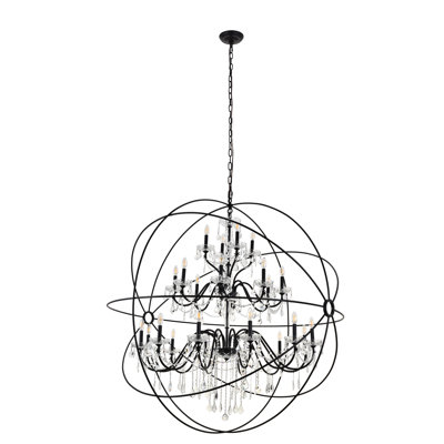 Imina Candle Style Globe Chandelier with Crystal Accents