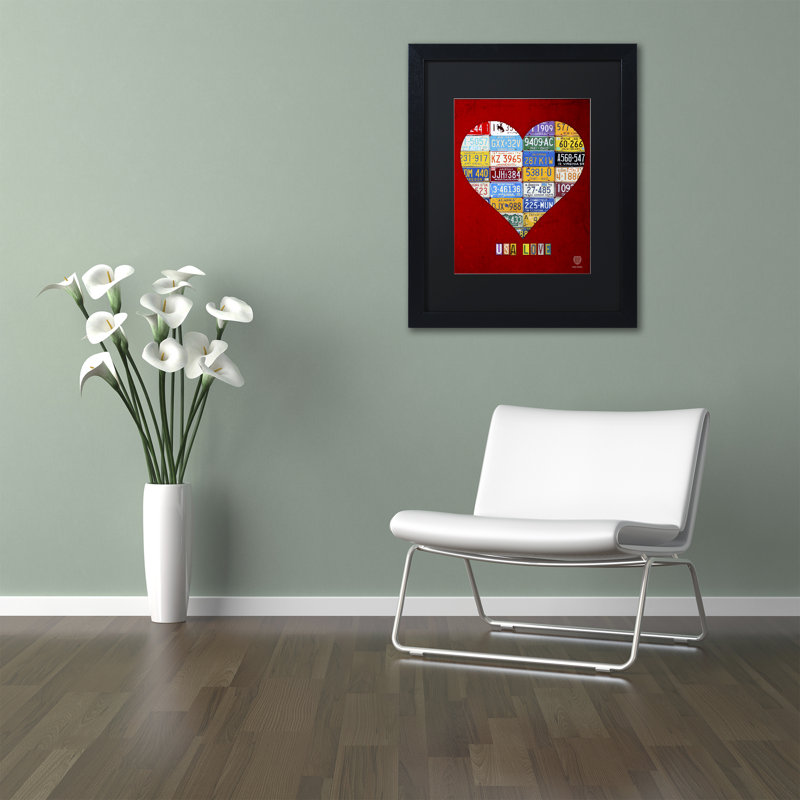 «Heart» par Turnpike, impression encadrée, H 20 po x l 16 po x P 0,5 po, Noir