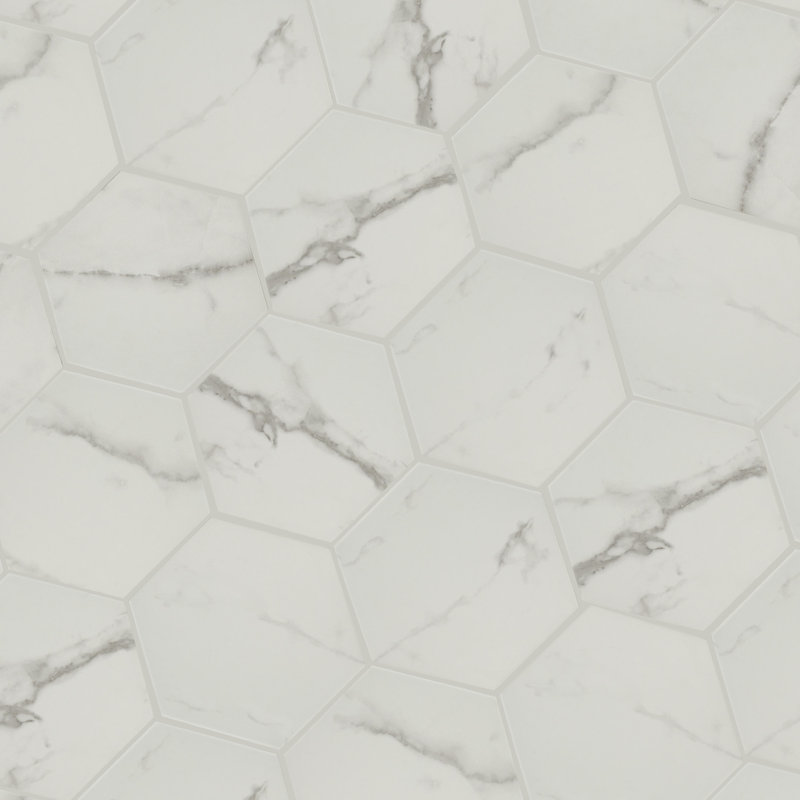 Voyage 9 in. x 10 in. Matte Porcelain Hexagon Floor and Wall Tile, Cameo