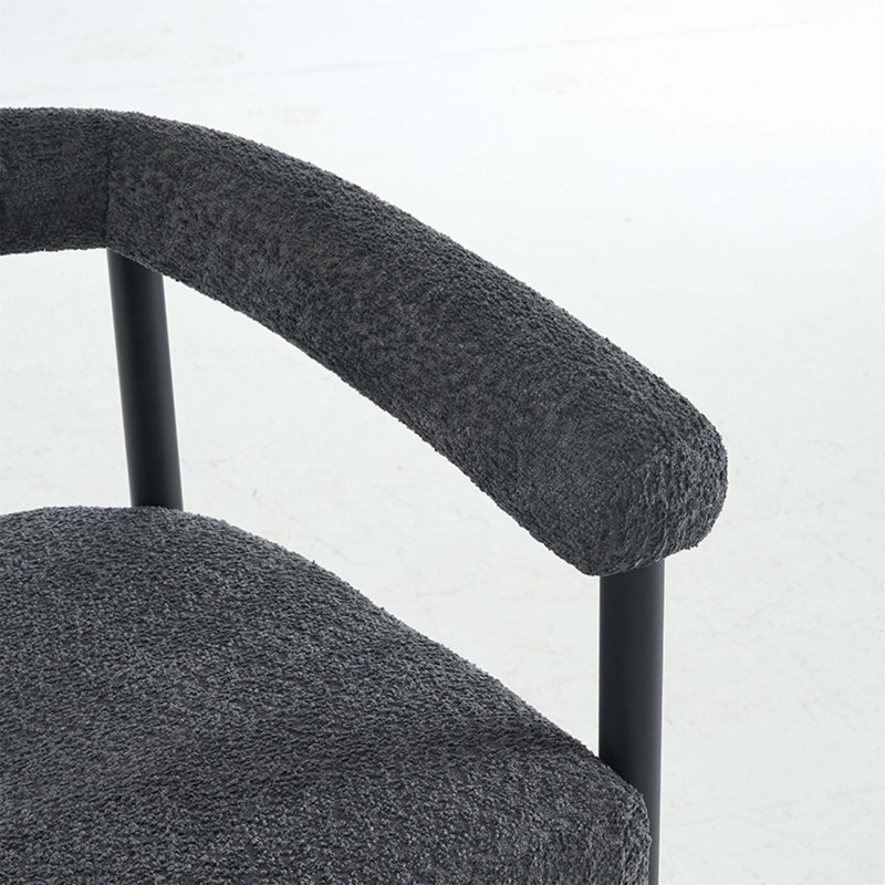 Ensemble de 2 tabourets de bar modernes en tissu avec structure et accoudoirs en métal Boucle