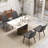 Menifee Modern Rectangular Sintered Stone Dining Table With Pedestal Base-114543723