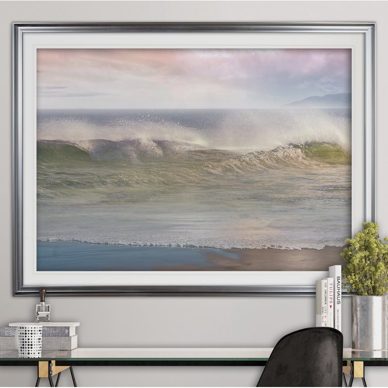 California Surf - reproduction de cadre photo, H 30 po x l 40 po x P 1,5 po, Argent