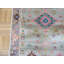 Tapis de couloir oriental géométrique gris noué à la main Oushak